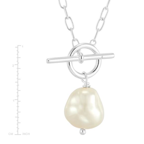 SILPADA Center Attention Silver Freshwater Pearl Necklace - Picture 4 of 13